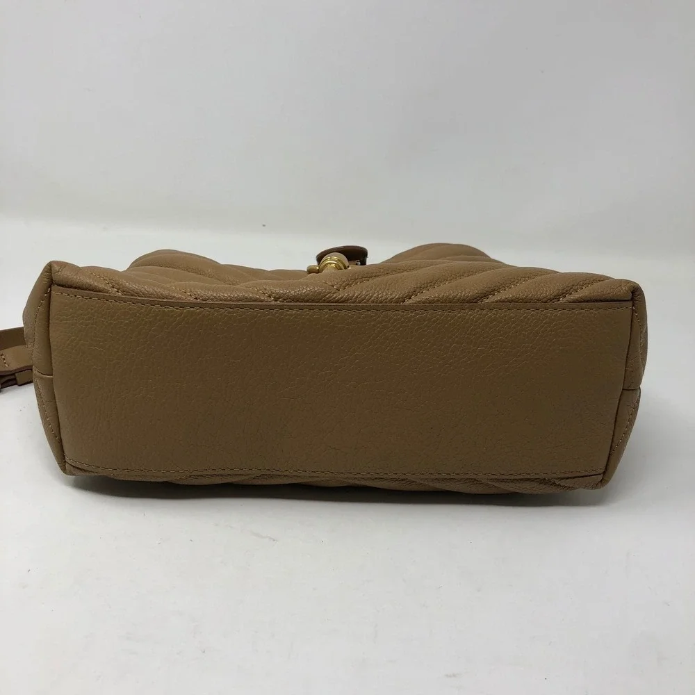 Rebecca Minkoff Edie Top Handle Bag Womens Small‎ Tan Quilted Leather HU20SEQS17